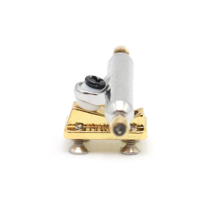 FlatFace Fingerboards 33mm Professional Blistered Fingerboard Trucks - Gold and Silver Chrome