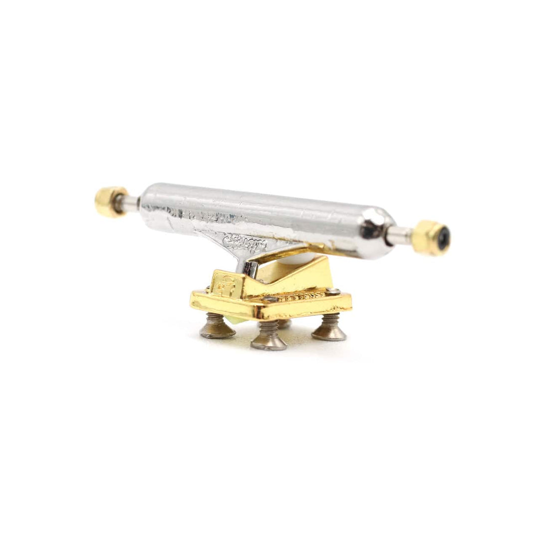 FlatFace Fingerboards 33mm Professional Blistered Fingerboard Trucks - Gold and Silver Chrome
