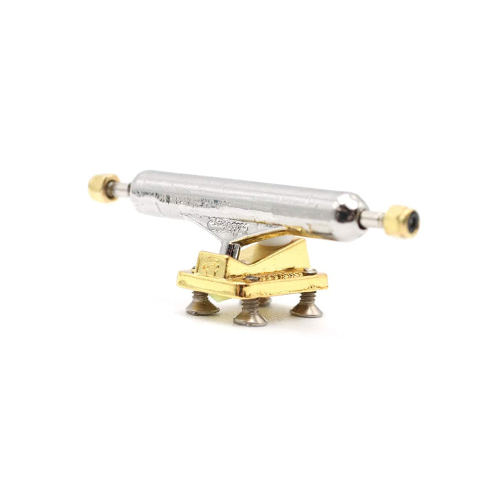FlatFace Fingerboards 33mm Professional Blistered Fingerboard Trucks - Gold and Silver Chrome