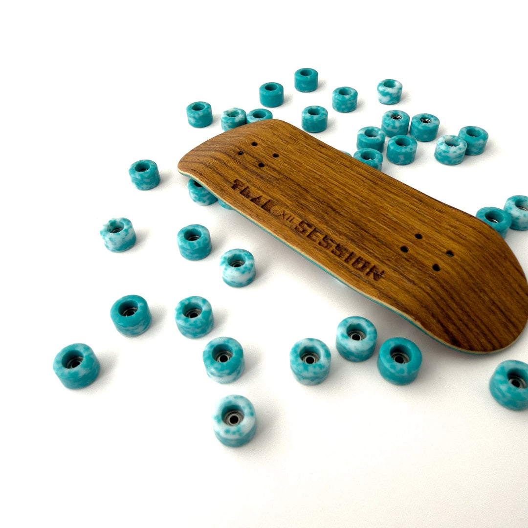 Session Fingerboards *Limited Run* 1 of 12 - Teak 12th Year Anniversary Complete - Session Engraved Wooden Deck + Apex Wheels