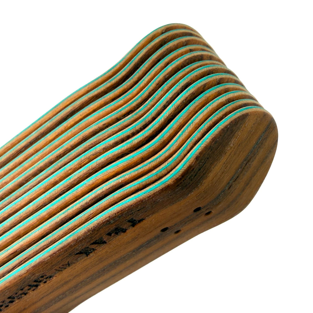 Session Fingerboards *Limited Run* 1 of 12 - Teak 12th Year Anniversary Complete - Session Engraved Wooden Deck + Apex Wheels