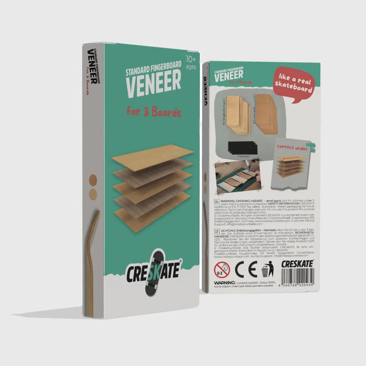 Teak Tuning Pro Fingerboards Standard Fingerboard Veneer Pack for 3 Boards - Maple/Beech Veneer by CRESKATE