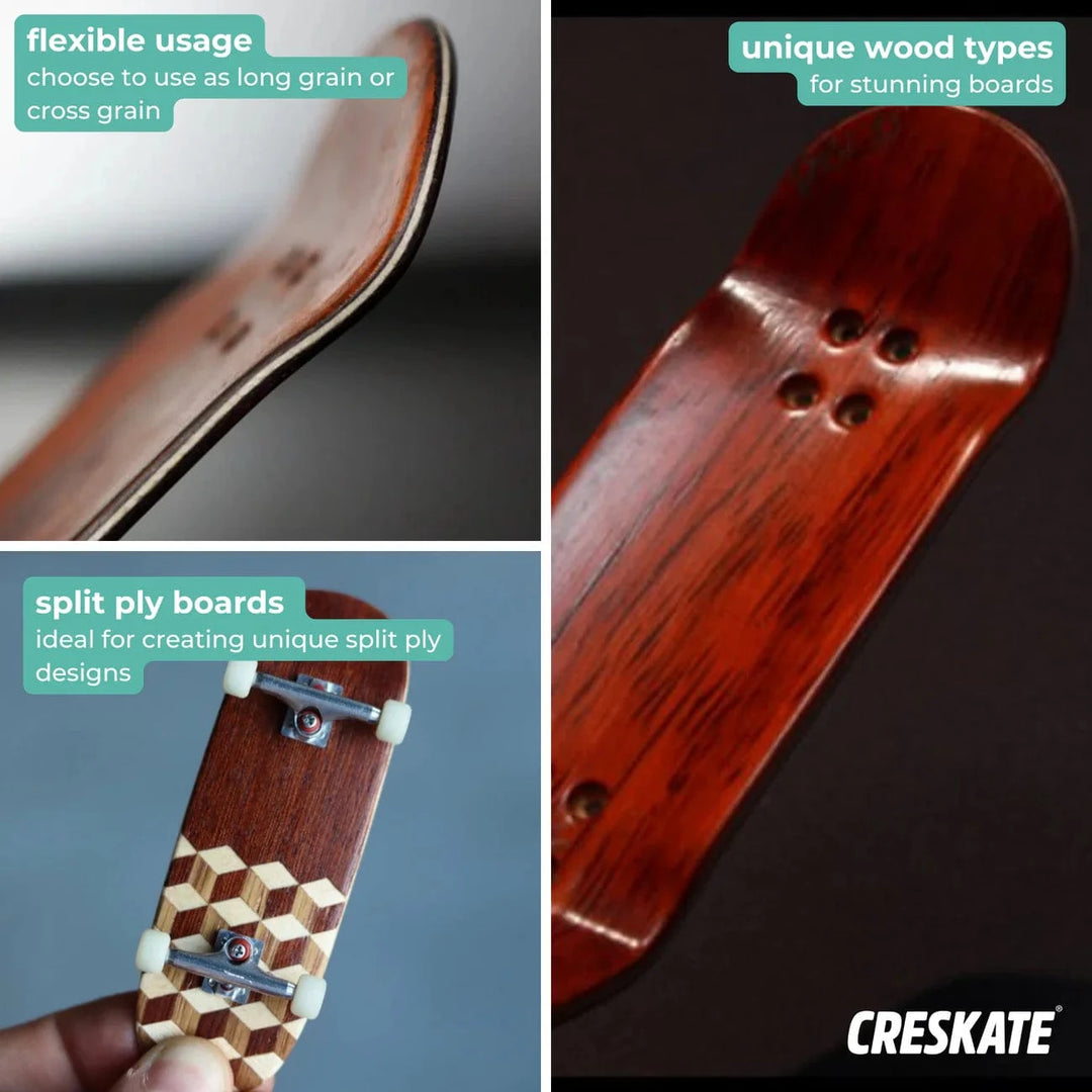 Teak Tuning Pro Fingerboards Special Exotic Fingerboard Veneer Pack for 6 Boards - Exotic Veneer Pack and Foam Tape by CRESKATE