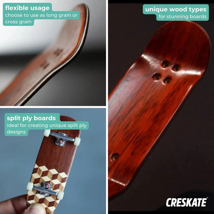 Teak Tuning Pro Fingerboards Special Exotic Fingerboard Veneer Pack for 6 Boards - Exotic Veneer Pack and Foam Tape by CRESKATE