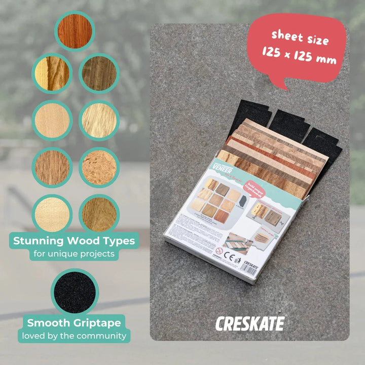 Teak Tuning Pro Fingerboards Special Exotic Fingerboard Veneer Pack for 6 Boards - Exotic Veneer Pack and Foam Tape by CRESKATE