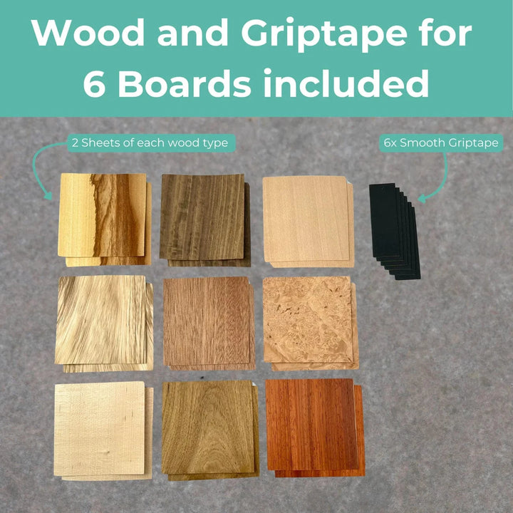 Teak Tuning Pro Fingerboards Special Exotic Fingerboard Veneer Pack for 6 Boards - Exotic Veneer Pack and Foam Tape by CRESKATE