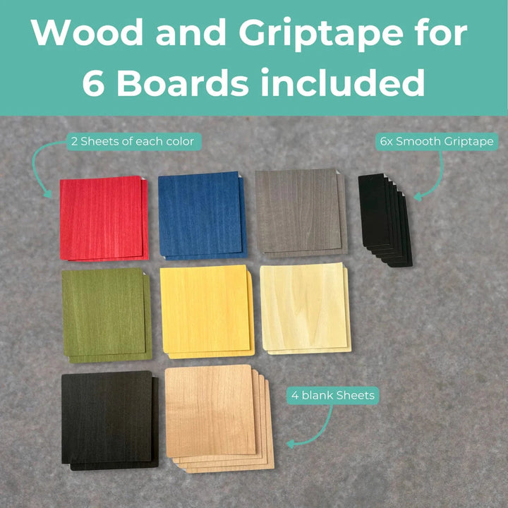 Teak Tuning Pro Fingerboards Colored Fingerboard Veneer Pack for 6 Boards - Dyed Maple Veneer Pack and Foam Tape by CRESKATE