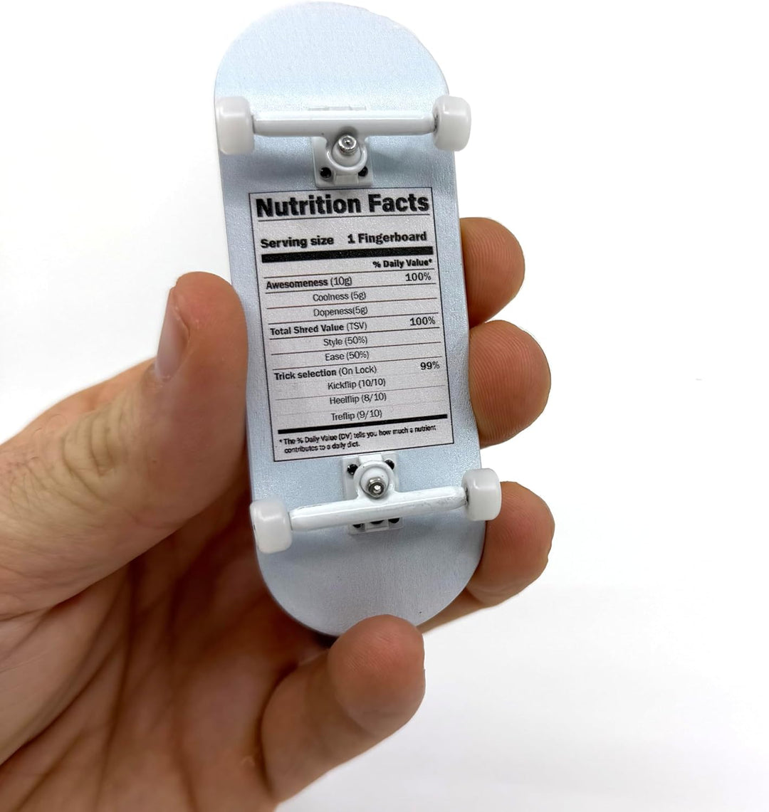 Teak Tuning Heat Transfer Graphic 34mm Gen2 Fingerboard Complete - "Nutrition Facts" Edition