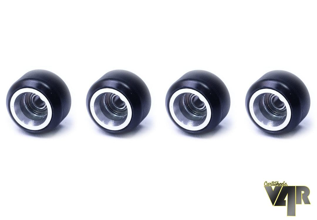 CartWheels V4R Classic Aluminum Core Fingerboard Wheels by Cartwheels - Black with Silver Core (7.5mm)