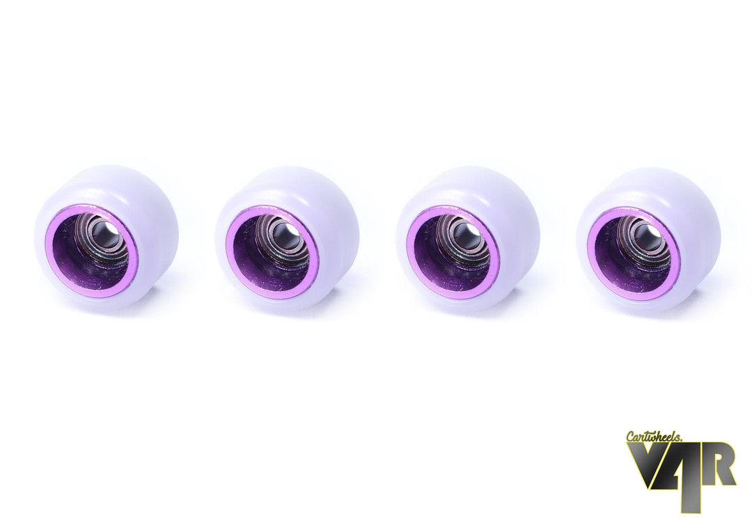CartWheels V4R Classic Aluminum Core Fingerboard Wheels by Cartwheels - White with Violet Core (7.5mm)