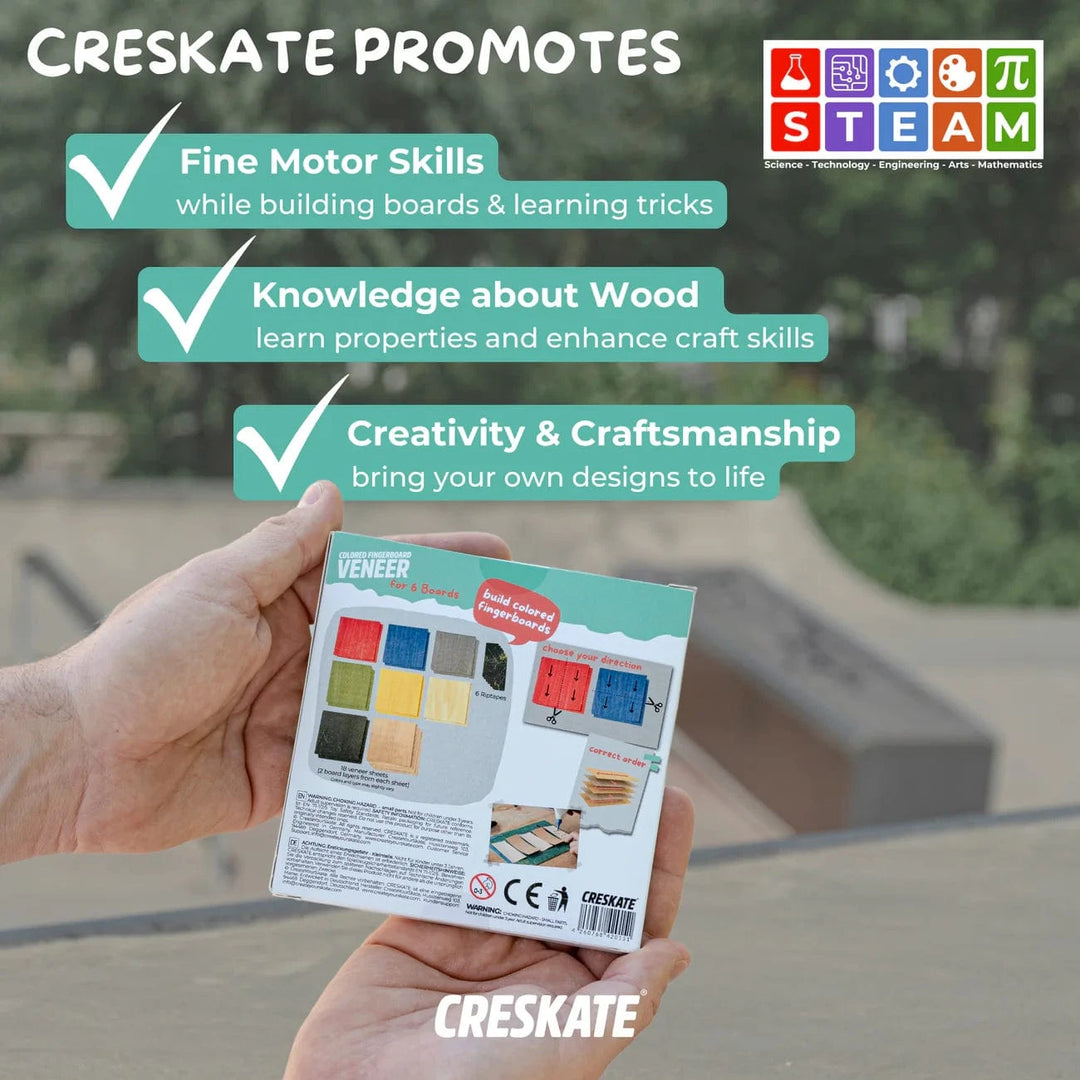 Teak Tuning Pro Fingerboards Colored Fingerboard Veneer Pack for 6 Boards - Dyed Maple Veneer Pack and Foam Tape by CRESKATE