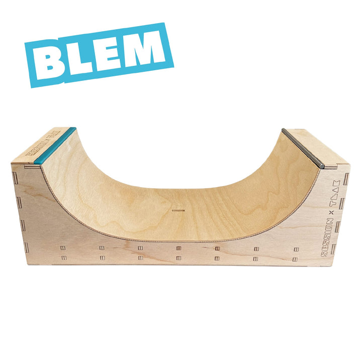 Session Fingerboards BLEM Session x Teak Two-Face - 17" Wooden Fingerboard Halfpipe, Steel + Acrylic - FINAL SALE