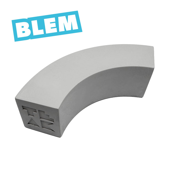 Teak Tuning - Monument Series BLEM Monument Series Concrete Quarter Arc "Banana" Loaf Obstacle - 6.5" Long, 2" Tall - "Sterling Gray" Colorway - FINAL SALE