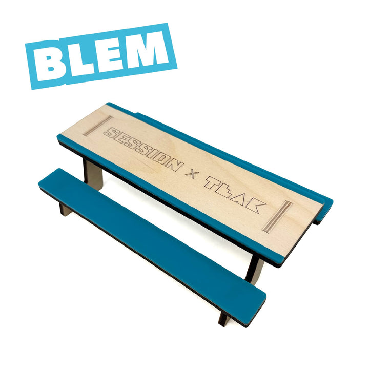 Session Fingerboards BLEM Session x Teak Picnic Table - 9.875" Wooden Fingerboard Obstacle, 5 Grind Edges - FINAL SALE