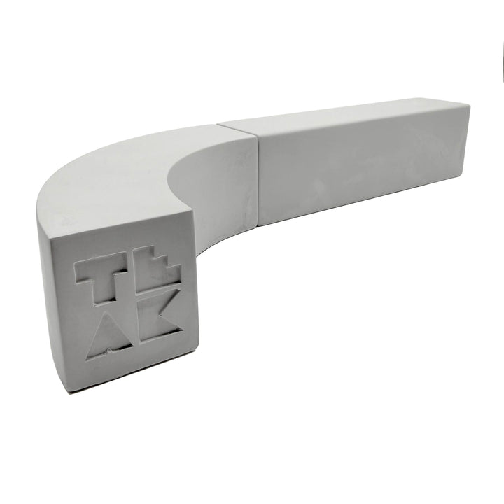 Teak Tuning - Monument Series Monument Series Concrete Quarter Arc + Straight "Banana Bread" Loaf Obstacles - Set of 2 Modular Obstacles - "Sterling Gray" Colorway