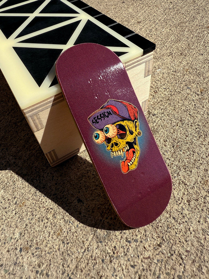 Session Fingerboards SESSION x TUIBZ Collab Decks - BROKEN (Maroon) - 32mm OR 34mm