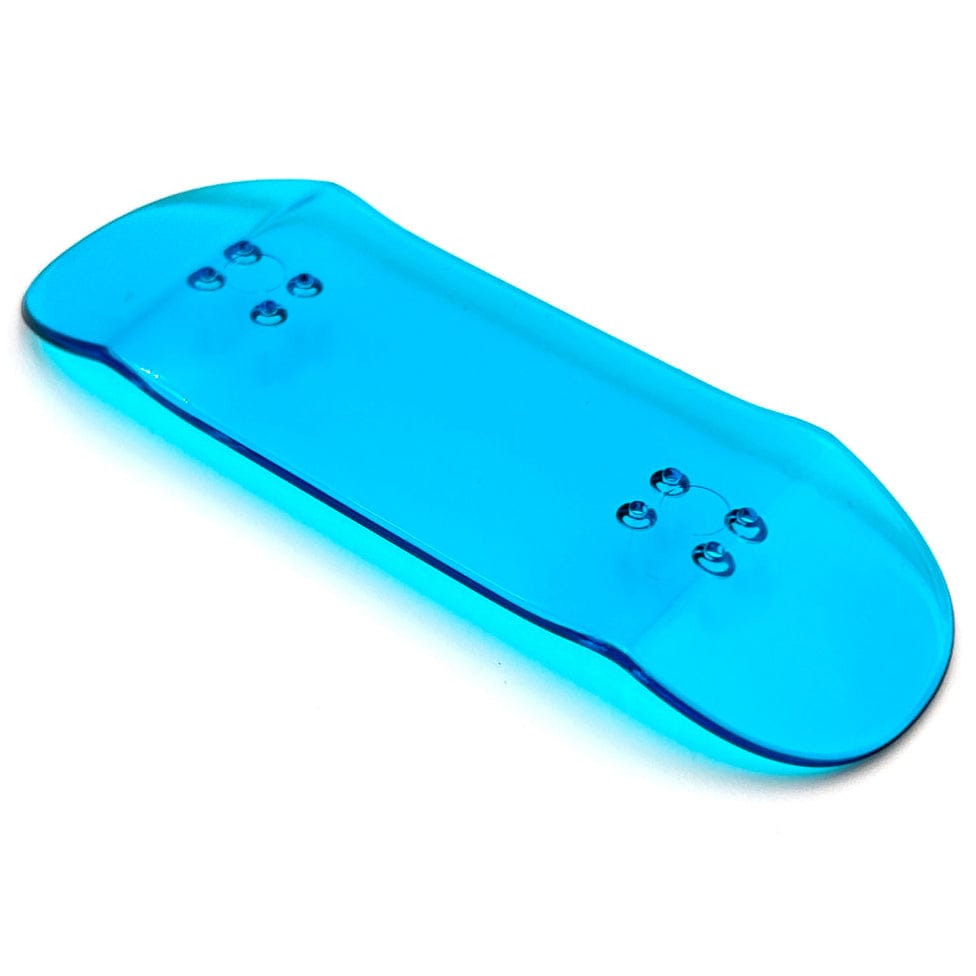 FlatFace Fingerboards 34mm "Blue Jolly Rancher" Transparent Blue Fingerboard Deck by Deck Decks - Runner Shape