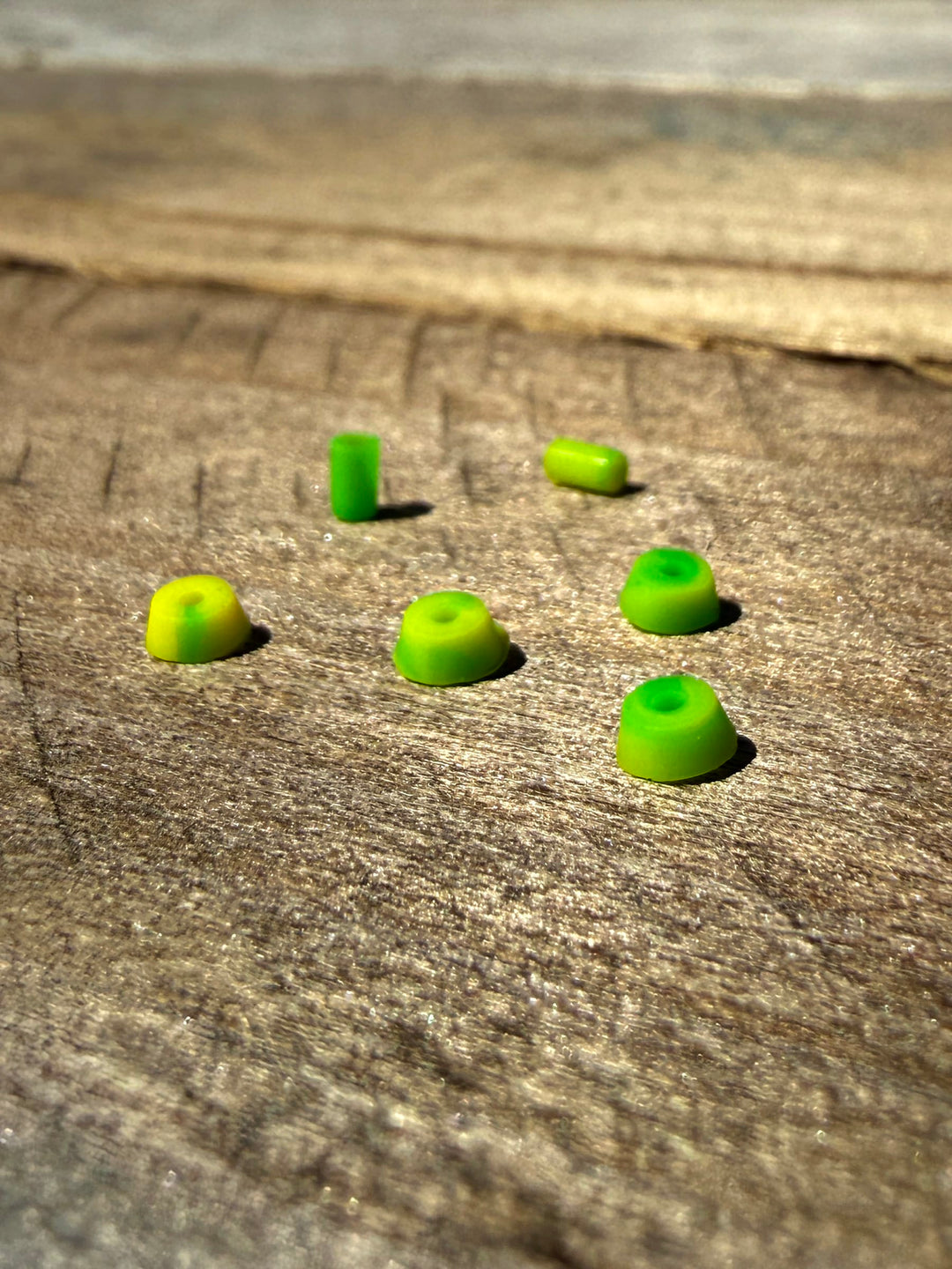 Teak Tuning Bubble Bushing and Pivot Cup Tuning Set - Green/Yellow Swirl - FBCON Limited Edition