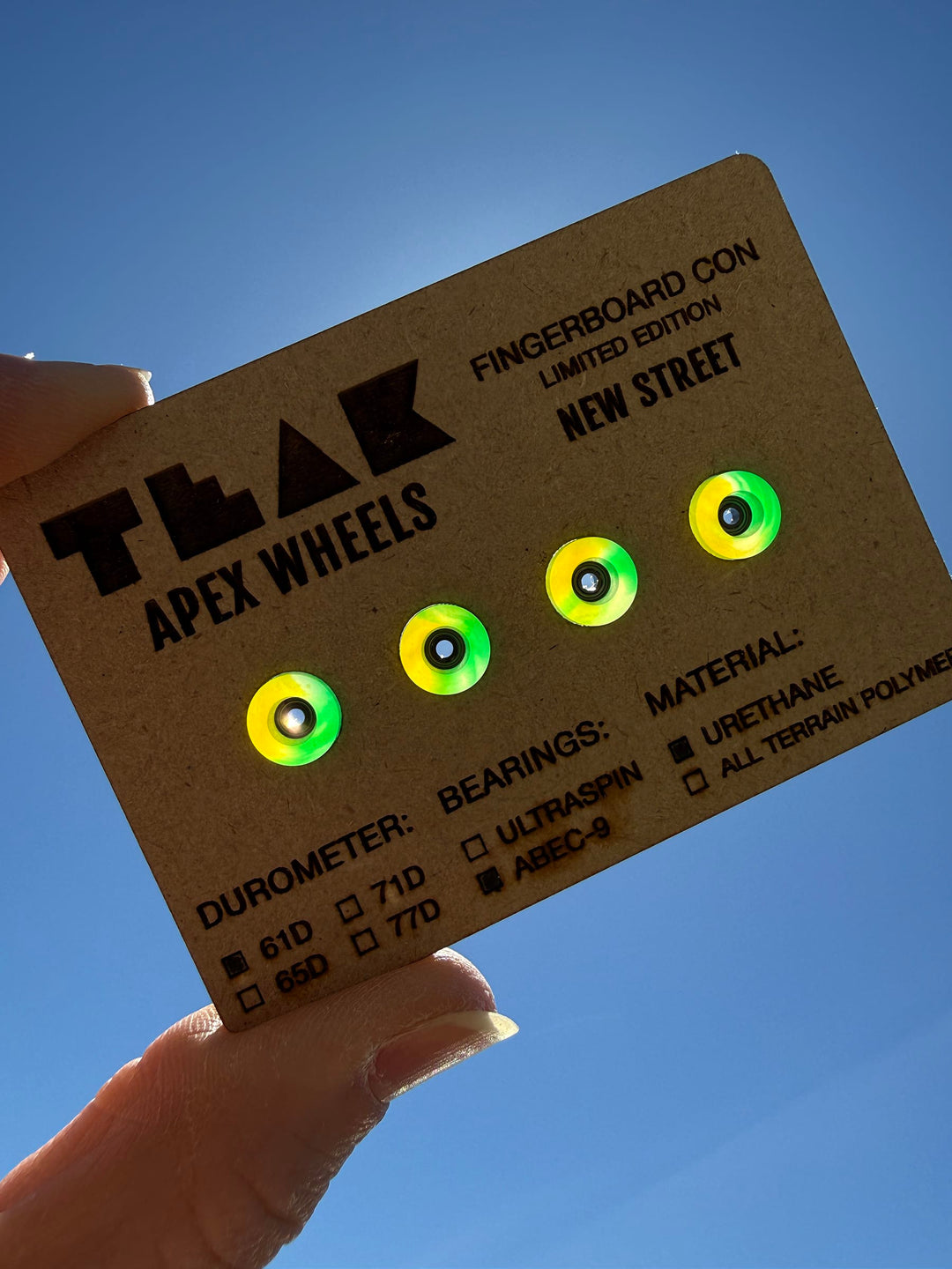 Teak Tuning Apex Wheels - Green/Yellow Swirl (61D) - FBCON Limited Edition Colorway