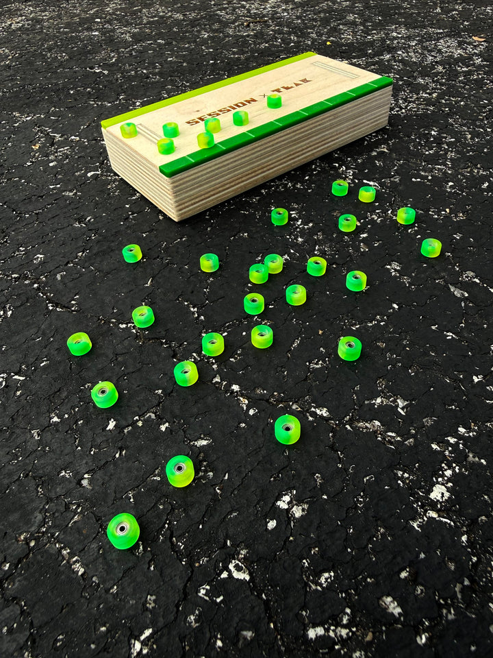 Teak Tuning Apex Wheels - Green/Yellow Swirl (61D) - FBCON Limited Edition Colorway