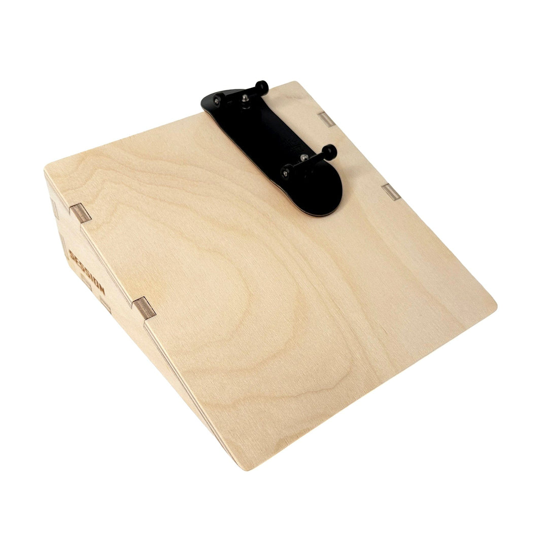 Session Fingerboards Wooden Fingerboard Ramp Kicker - Smooth Surface - 6” long x 5 ¾” wide x 2 ¼” tall