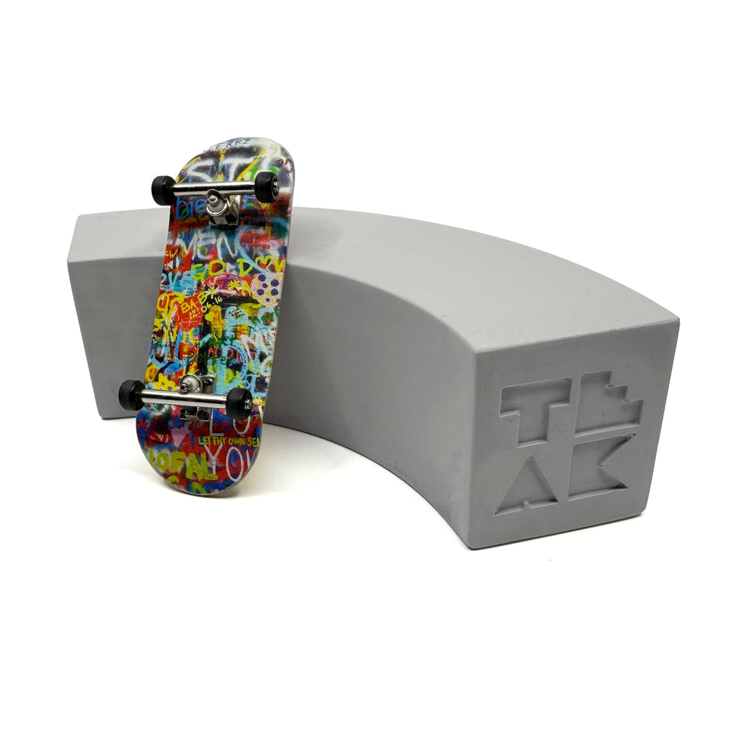 Teak Tuning - Monument Series BLEM Monument Series Concrete Quarter Arc "Banana" Loaf Obstacle - 6.5" Long, 2" Tall - "Sterling Gray" Colorway - FINAL SALE