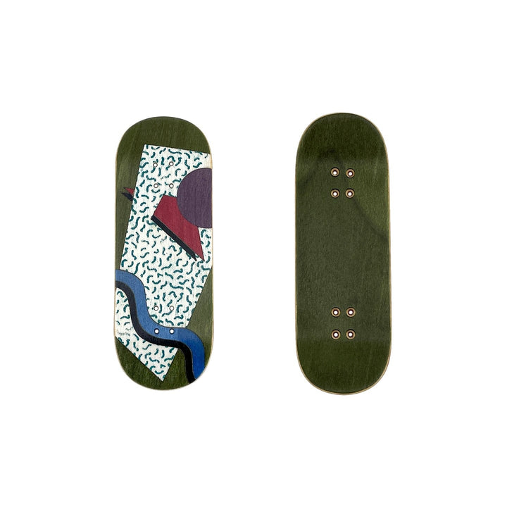 Teak Tuning Limited Run* Artisan Pro Series Handcrafted Wooden Split Ply Fingerboard Deck 32x95mm or 33.5x97mm - "Memphis" 32mm x 95mm / Olive