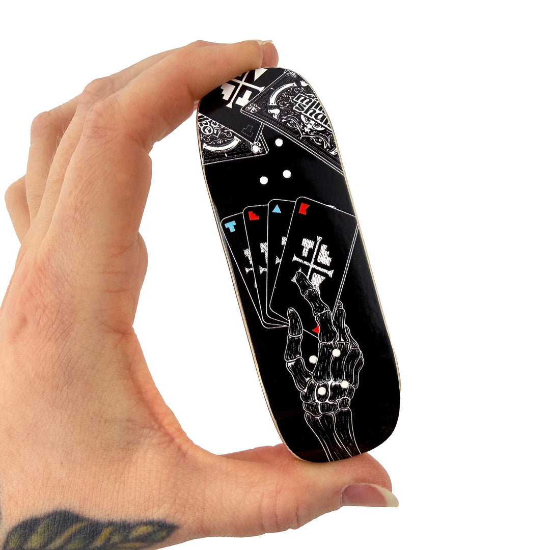Milkshake Fingerboards 32mm MilkShake x Teak Collab Deck - "Necro Shuffle" Boxy Shape Fingerboard Deck