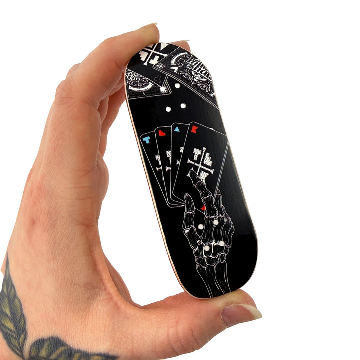 Milkshake Fingerboards 32mm Milkshake x Teak Collab Deck - "Necro Shuffle" Cruiser Shape Fingerboard Deck