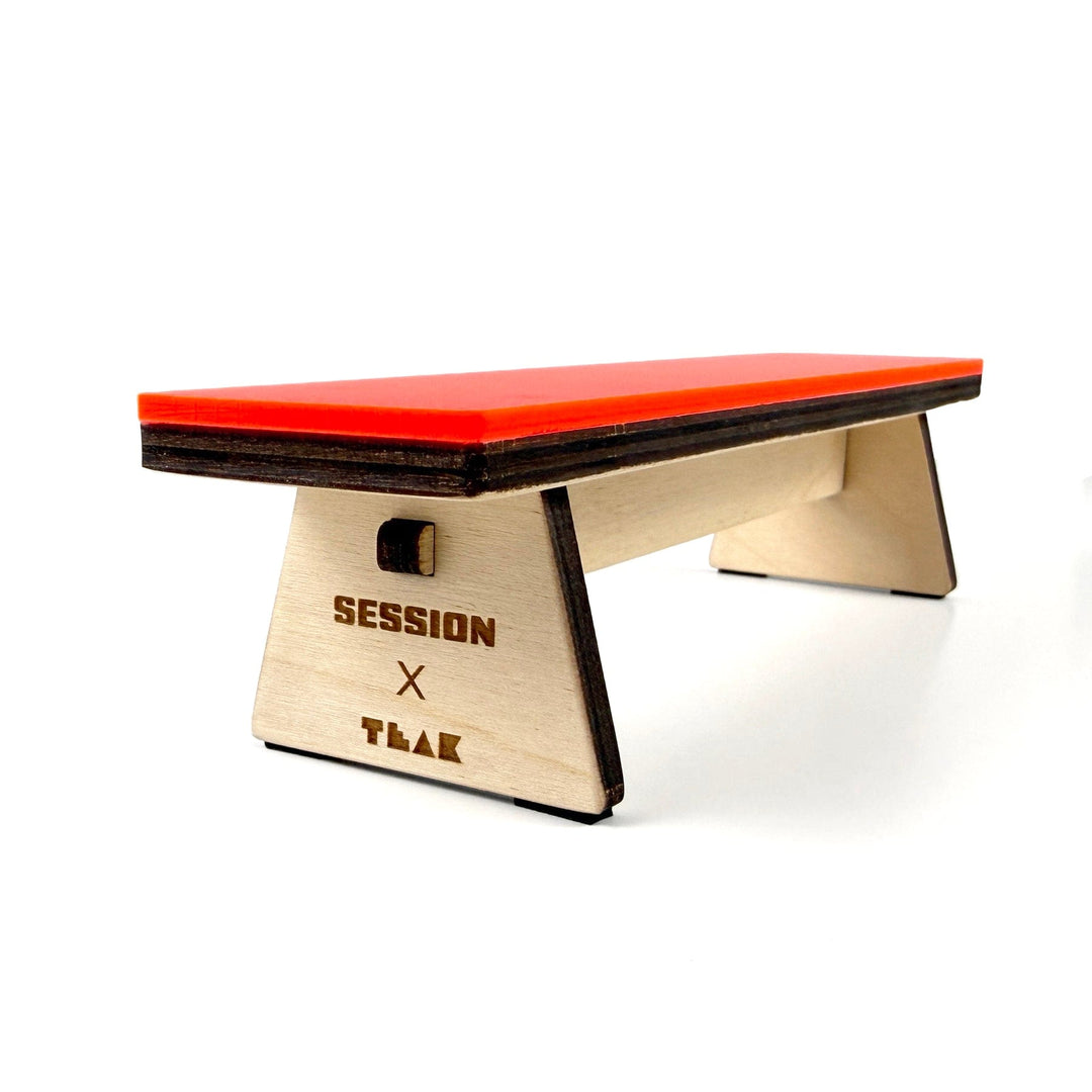 Session Fingerboards Limited Edition Bench - Valentines Day Exclusive Colorway - Wooden Fingerboard Obstacle with Acrylic Surface