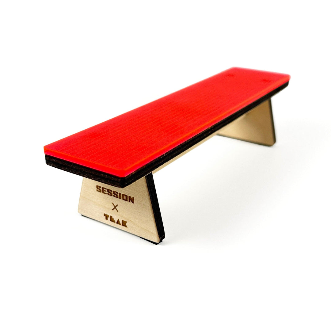 Session Fingerboards Limited Edition Bench - Valentines Day Exclusive Colorway - Wooden Fingerboard Obstacle with Acrylic Surface