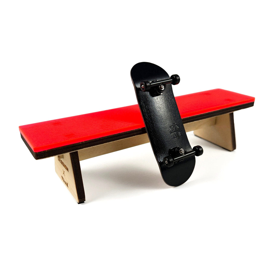 Session Fingerboards Limited Edition Bench - Valentines Day Exclusive Colorway - Wooden Fingerboard Obstacle with Acrylic Surface