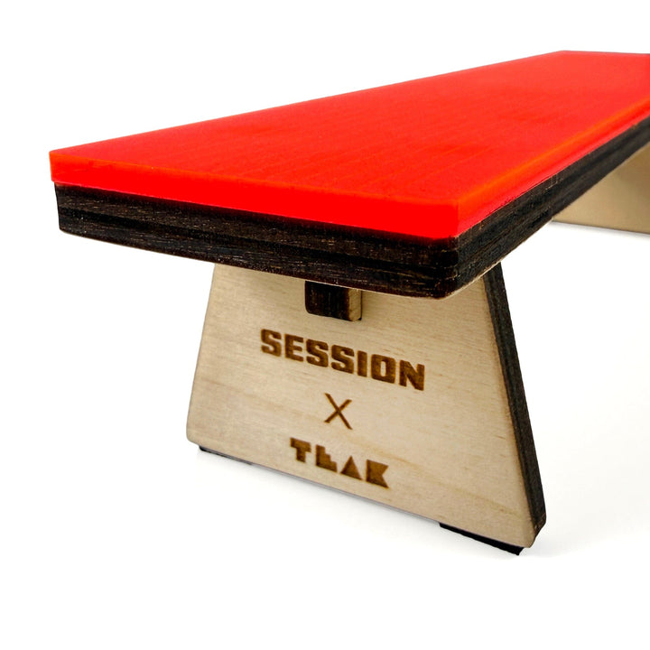 Session Fingerboards Limited Edition Bench - Valentines Day Exclusive Colorway - Wooden Fingerboard Obstacle with Acrylic Surface