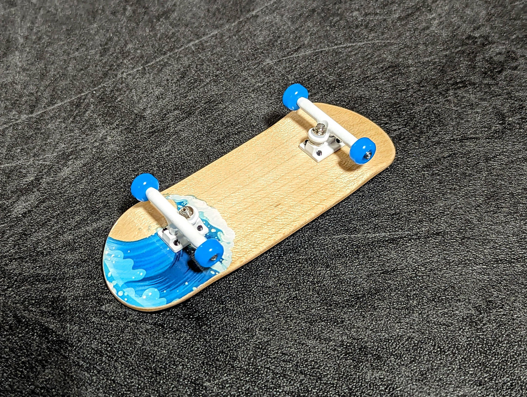 Teak Tuning 34mm Prolific Gen2 Fingerboard Complete - "Waves" Graphic - Gen2 Prodigy Trucks + Pro Duro Bubble Bushings