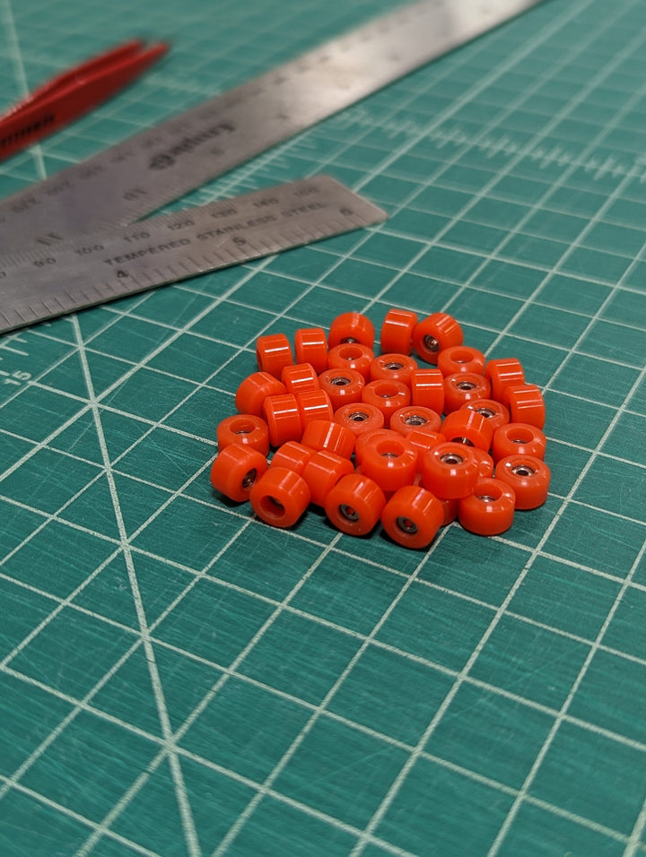 Teak Tuning 10PK Maker Series Apex New Street Wheel Sets - 71D Urethane  - Ultraspin Bearings Lava Orange