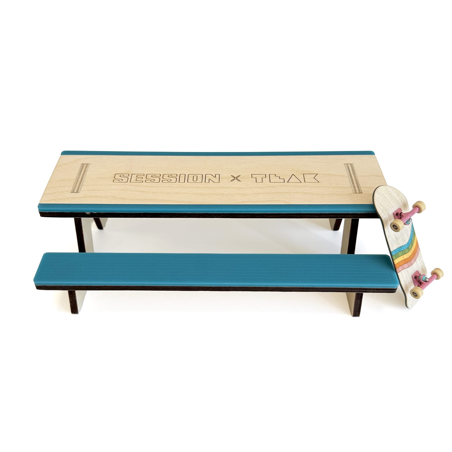 The Picnic Table - Wooden Fingerboard Obstacle with Acrylic Coping