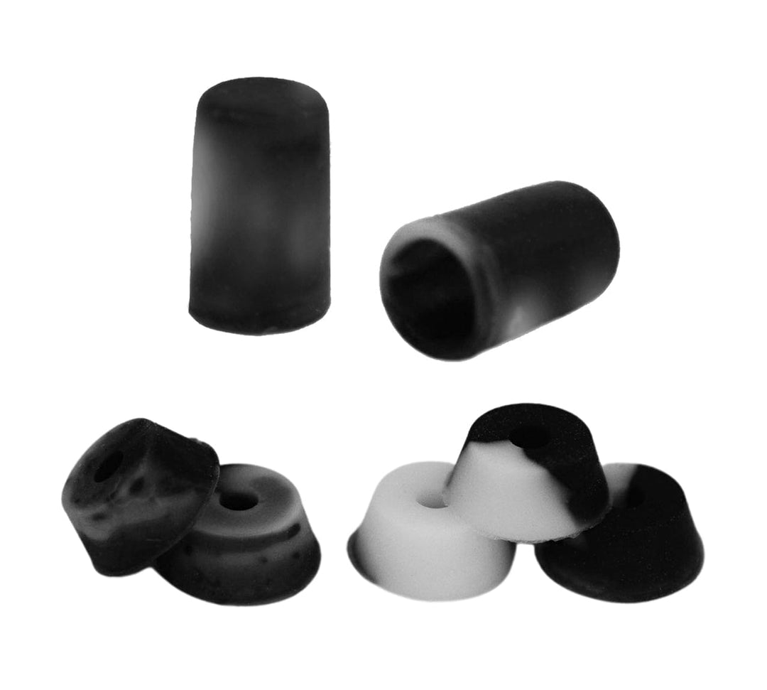 Teak Tuning Pro Duro Pivot Cups Fingerboard Tuning Kit - Set of 2 Pivot Cups & Pro Duro Bubble Bushings Set - Black & White Swirl Colorway