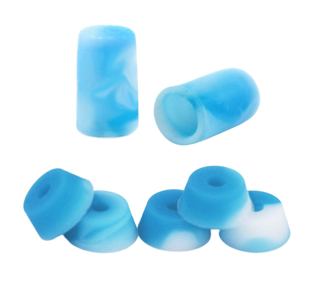 Teak Tuning Pro Duro Pivot Cups Fingerboard Tuning Kit - Set of 2 Pivot Cups & Pro Duro Bubble Bushings Set - Waves Swirl Colorway