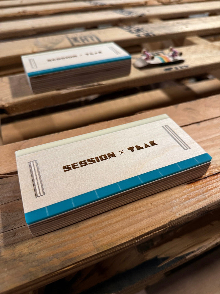 Session Fingerboards Pocket Manual Pad - Mini Wooden Fingerboard Obstacle with Acrylic Coping