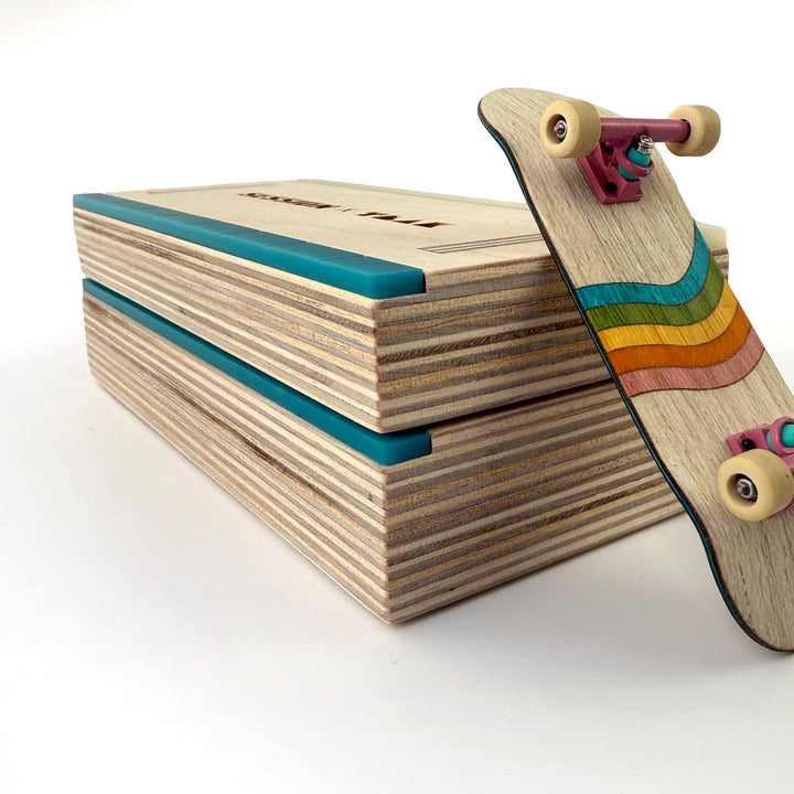 Session Fingerboards Pocket Manual Pad - Mini Wooden Fingerboard Obstacle with Acrylic Coping