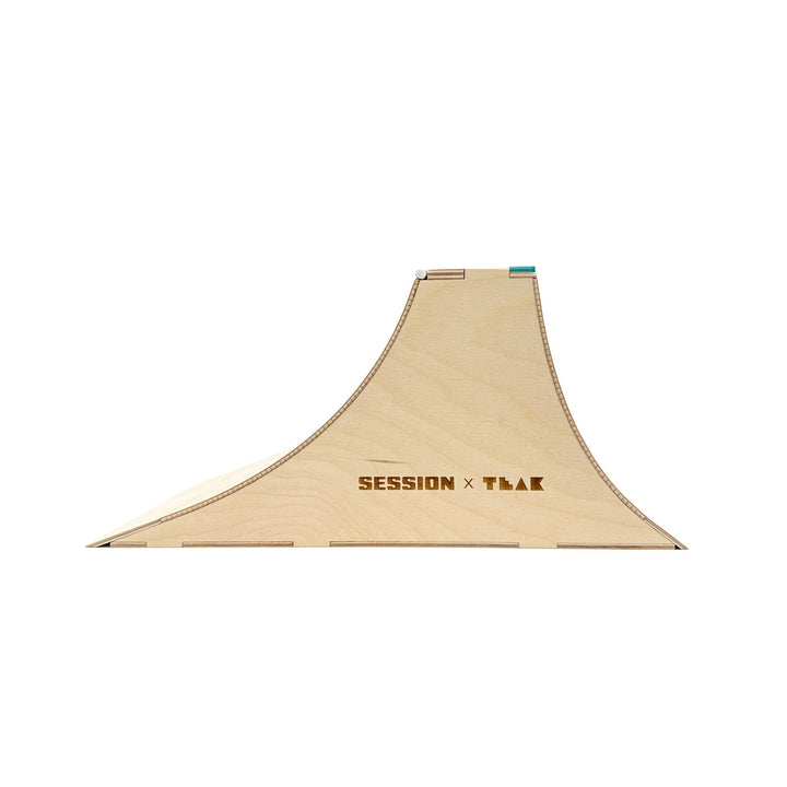 Session Fingerboards The Wall XL - Double Quarter Pipe with a Wall Ride + Custom Matte Acrylic Brick and Aluminum Bar Coping