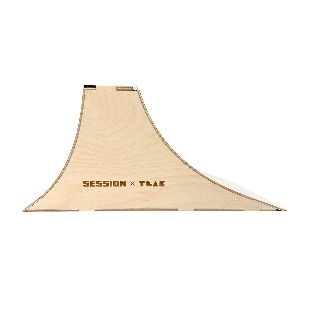 Session Fingerboards The Wall XL - Double Quarter Pipe with a Wall Ride + Custom Matte Acrylic Brick and Aluminum Bar Coping