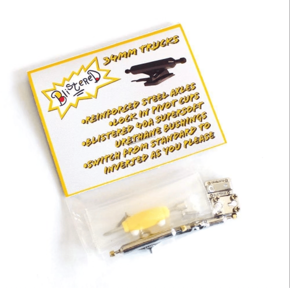 FlatFace Fingerboards 33mm Professional Blistered Fingerboard Trucks - Gold and Silver Chrome