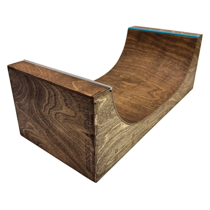Session Fingerboards Session Anniversary Stained Two-Face Halfpipe - Stainless Steel and Acrylic Coping - Limited Edition