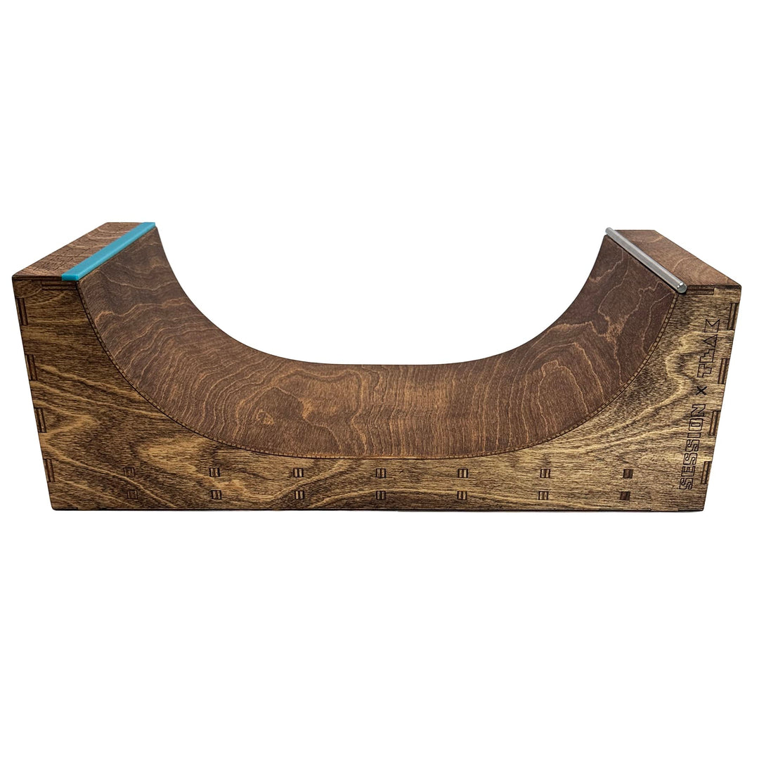 Session Fingerboards Limited Edition Session Anniversary Stained Two-Face Halfpipe - Stainless Steel and Acrylic Coping