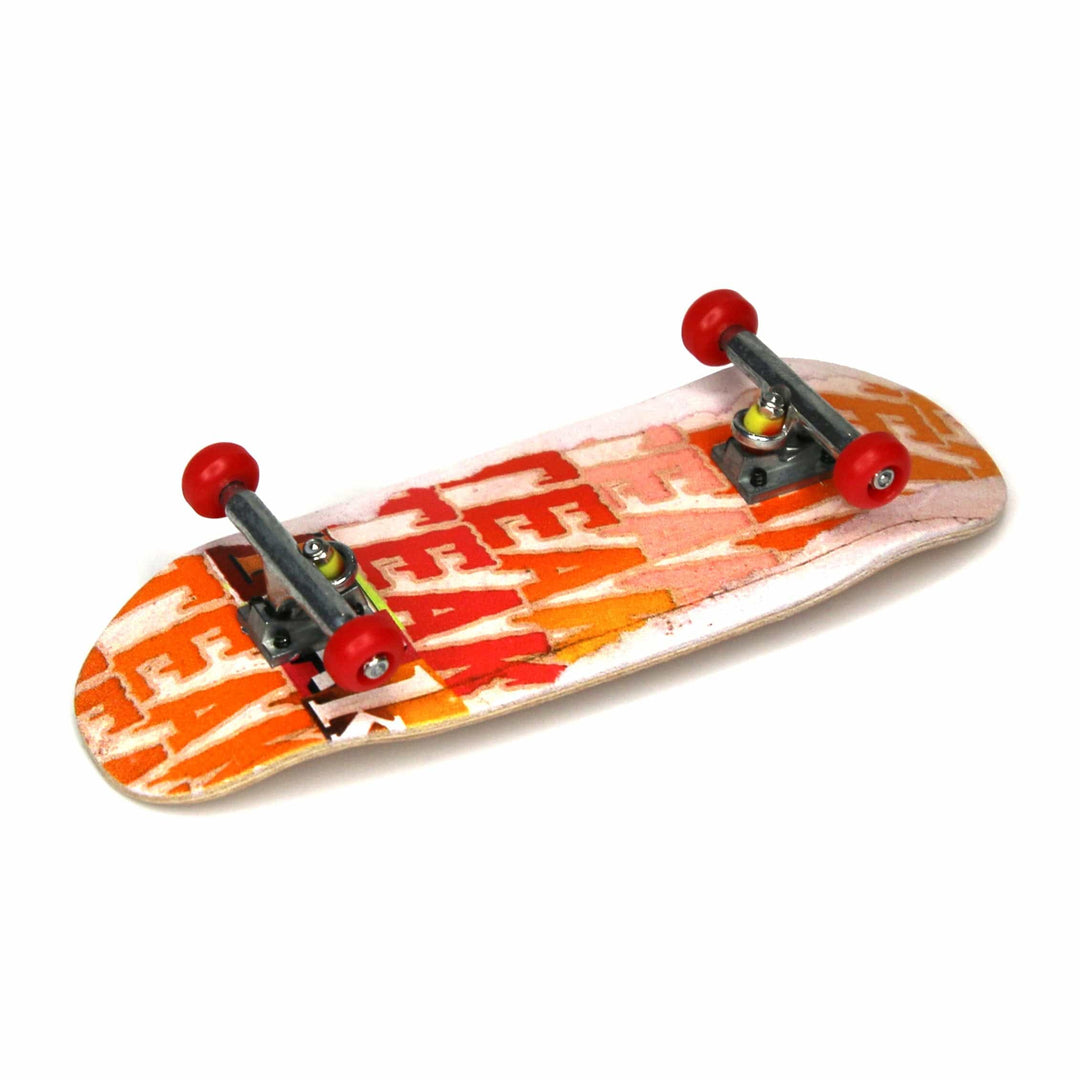 Teak Tuning Ohh Shape Prolific Gen2 Fingerboard Complete - "Teak Stack" Graphic - Gen2 Prodigy Trucks + Pro Duro Bubble Bushings