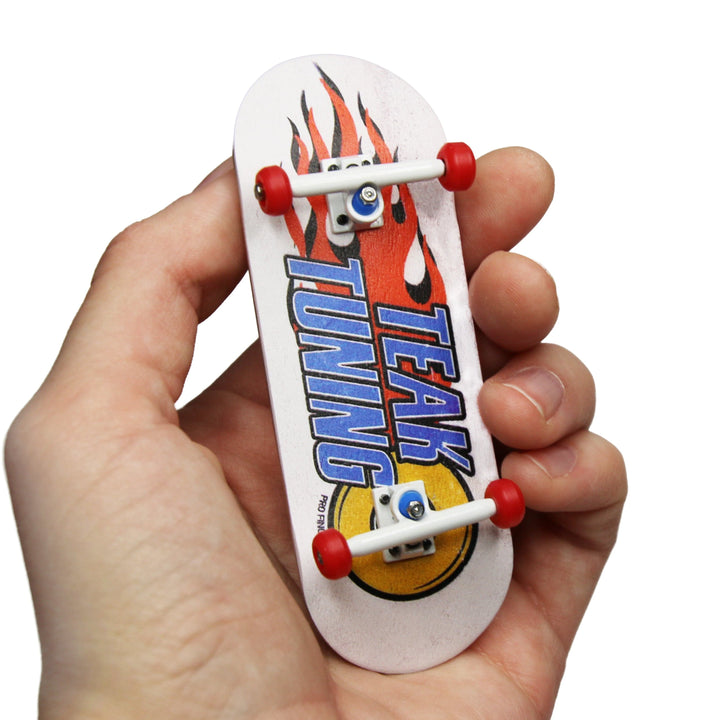 Teak Tuning 34mm Prolific Gen2 Fingerboard Complete - "Apex Burn Out" Graphic - Gen2 Prodigy Trucks + Pro Duro Bubble Bushings