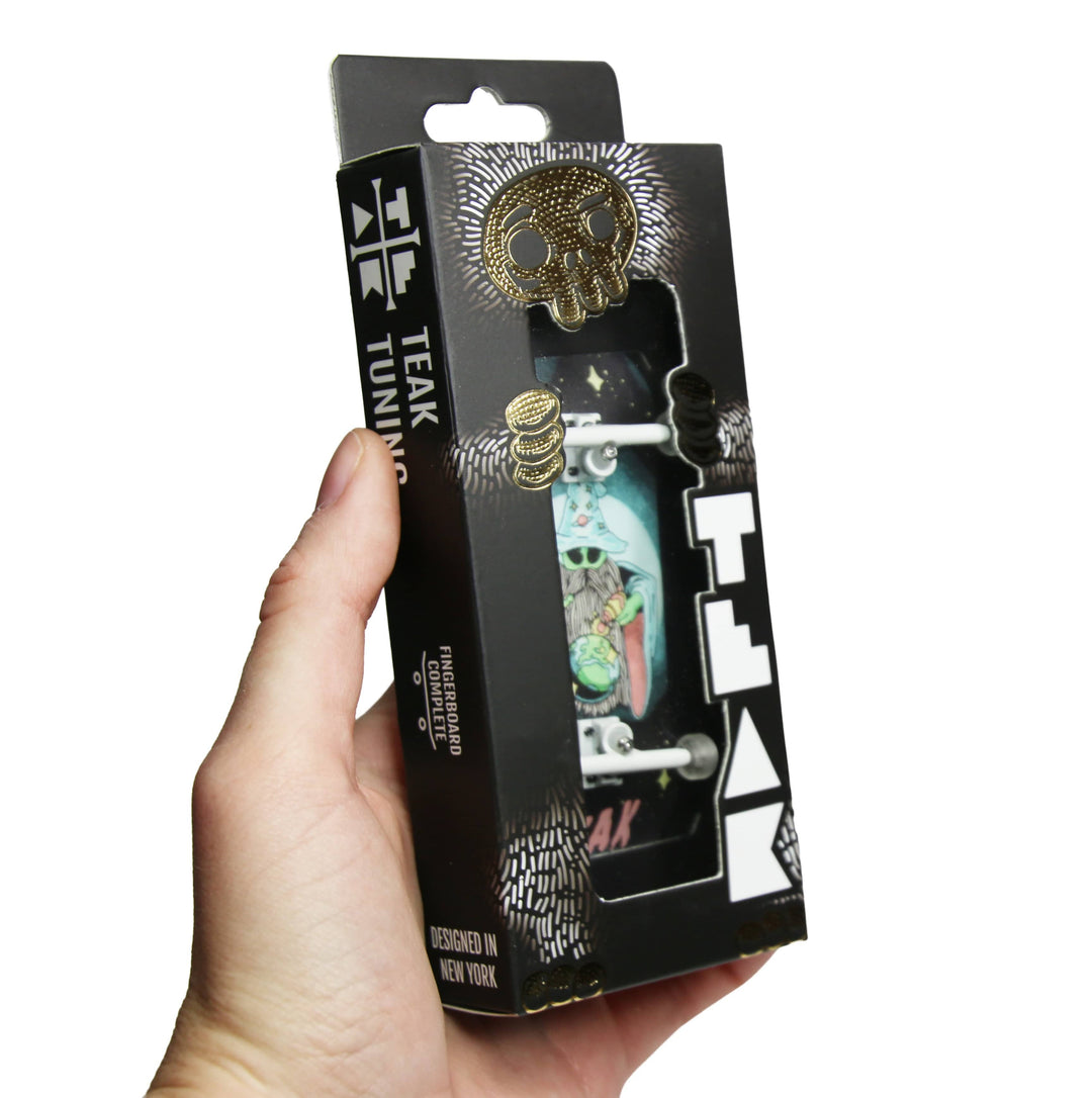 Teak Tuning 34mm Prolific Gen2 Fingerboard Complete - "Mystic Glow" Graphic - Gen2 Prodigy Trucks + Pro Duro Bubble Bushings