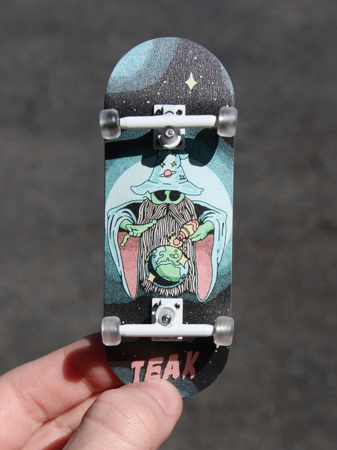 Teak Tuning 34mm Prolific Gen2 Fingerboard Complete - "Mystic Glow" Graphic - Gen2 Prodigy Trucks + Pro Duro Bubble Bushings
