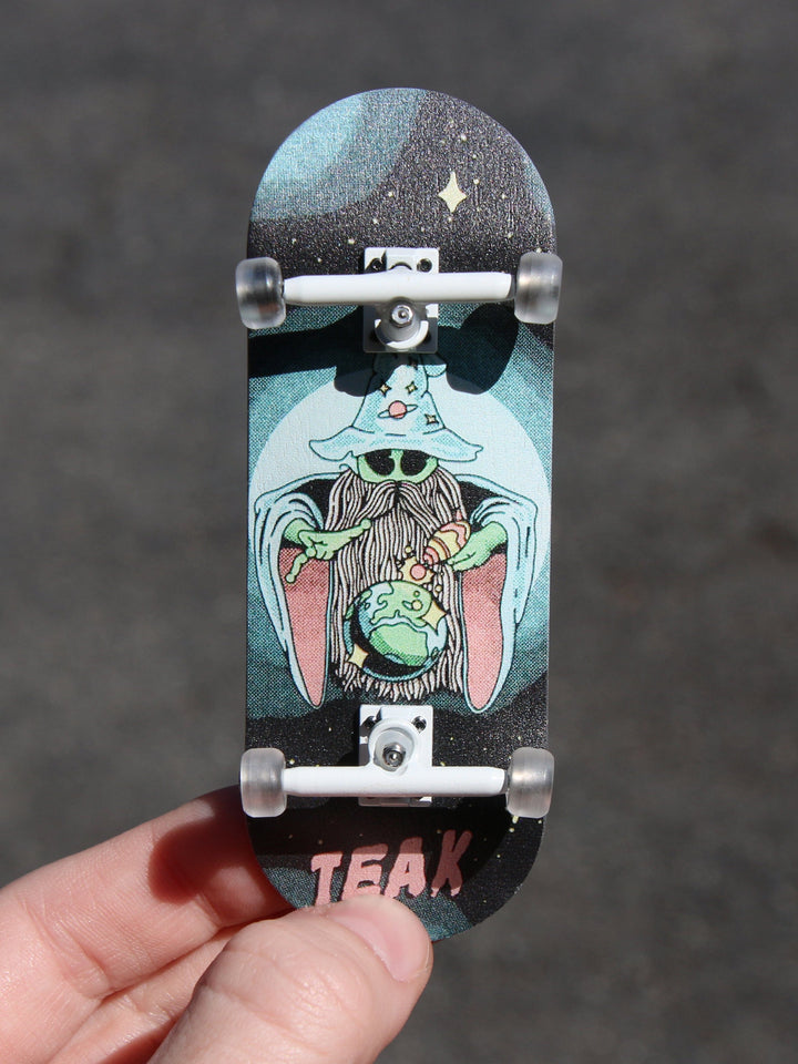 Teak Tuning 34mm Prolific Gen2 Fingerboard Complete - "Mystic Glow" Graphic - Gen2 Prodigy Trucks + Pro Duro Bubble Bushings
